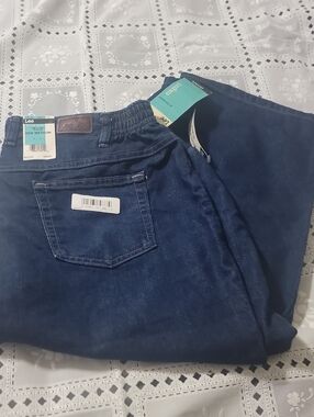 Lee Womens Navy Relaxed Fit Capri Jeans with Side Elastic Waist